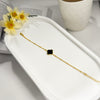 18K Gold Clover Necklace and Bracelet Set – Real Gemstone Jewelry in Mother of Pearl, Malachite, and Black Onyx