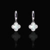 Reversible Clover Earrings β 18K Gold Plated, Black Onyx & Mother of Pearl, Elegant Dangle Earrings with Cubic Zirconia, Hypoallergenic Jewelry for Women
