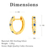 925 Sterling Silver Star Huggie Hoop Earrings – Minimalist Dainty Hoops with Blue & White CZ Stones, Hypoallergenic & Nickel-Free