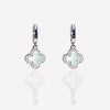 Reversible Clover Earrings β 18K Gold Plated, Black Onyx & Mother of Pearl, Elegant Dangle Earrings with Cubic Zirconia, Hypoallergenic Jewelry for Women