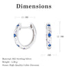 925 Sterling Silver Star Huggie Hoop Earrings – Minimalist Dainty Hoops with Blue & White CZ Stones, Hypoallergenic & Nickel-Free