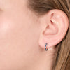 925 Sterling Silver Star Huggie Hoop Earrings – Minimalist Dainty Hoops with Blue & White CZ Stones, Hypoallergenic & Nickel-Free
