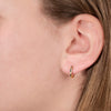 925 Sterling Silver Star Huggie Hoop Earrings – Minimalist Dainty Hoops with Blue & White CZ Stones, Hypoallergenic & Nickel-Free