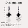 Reversible Clover Earrings β 18K Gold Plated, Black Onyx & Mother of Pearl, Elegant Dangle Earrings with Cubic Zirconia, Hypoallergenic Jewelry for Women