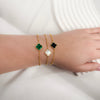 18K Gold Clover Necklace and Bracelet Set – Real Gemstone Jewelry in Mother of Pearl, Malachite, and Black Onyx