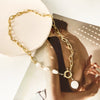 Luxe Pearl Necklace & Bracelet β Elegant Gift Set in Gold Finish