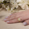 Gold Adjustable Floral Spinner Ring β Stress Relief & Elegant Statement Jewelry with High-Quality Cubic Zirconia