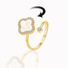 Adjustable Clover Spinner Ring β Gold & Silver Editions with Multiple Gemstone Colors for Stress Relief & Style