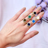 Adjustable Clover Spinner Ring β Gold & Silver Editions with Multiple Gemstone Colors for Stress Relief & Style