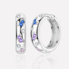 Butterfly Huggie Hoop Earrings β Sterling Silver Mini Hoops with Colorful CZ Stones, Hypoallergenic & Lightweight Jewelry