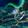 Adjustable Moonstone Spinner Ring β Elegant Silver-Tone Fidget Jewelry for Anxiety Relief & Meditation