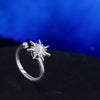 925 Sterling Silver Spinner Ring – Adjustable Sun & Moonstone Anxiety Ring, Fidget Meditation Ring for Stress Relief, Celestial Jewelry for Women & Men