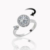 925 Silver Plated Spinner Ring with Cubic Zirconia – Elegant Adjustable Fidget Ring for Women