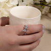 Adjustable Dragonfly Spinner Ring, Silver-Plated Fidget Ring, Anxiety Relief Jewelry, Rotating Insect Ring, CZ Statement Ring, Nature Gift