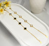 Elegant Clover Bracelet with 18K Gold Plating – Mother of Pearl or Onyx – Dainty Lucky Charm Jewelry for Women, Minimalist Gold Bracelet Gift