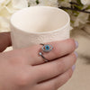 Evil Eye Spinner Ring – Adjustable Silver Plated Anxiety Ring with Blue Zircon – Protection Fidget Jewelry for Women