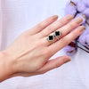 Adjustable Clover Spinner Ring β Gold & Silver Editions with Multiple Gemstone Colors for Stress Relief & Style