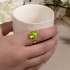 Adjustable Gold Four Leaf Clover Ring β Green Gemstone Lucky Ring for Women, Elegant Fidget Spinner Ring, Anxiety Relief Jewelry