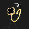 Adjustable Clover Spinner Ring β Gold & Silver Editions with Multiple Gemstone Colors for Stress Relief & Style
