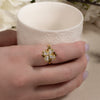 Gold Adjustable Floral Spinner Ring β Stress Relief & Elegant Statement Jewelry with High-Quality Cubic Zirconia