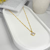 18K Gold Clover Necklace and Bracelet Set – Real Gemstone Jewelry in Mother of Pearl, Malachite, and Black Onyx