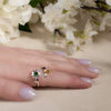 Emerald Spinner Ring - Nature Inspired Jewelry, Bee and Flower Adjustable Ring, Unique Anxiety Fidget Jewelry
