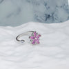 Pink Sakura Spinner Ring β Adjustable Silver-Plated Anxiety Ring with High-Quality Zirconia for Women