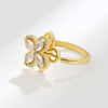 Gold Adjustable Floral Spinner Ring β Stress Relief & Elegant Statement Jewelry with High-Quality Cubic Zirconia
