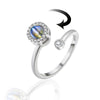 Adjustable Moonstone Spinner Ring β Elegant Silver-Tone Fidget Jewelry for Anxiety Relief & Meditation