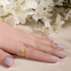 Adjustable Sunflower and Butterfly Spinner Ring – Silver-Plated Fidget Jewelry with Colorful Zirconia for Women