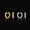 925 Sterling Silver Star Huggie Hoop Earrings – Minimalist Dainty Hoops with Blue & White CZ Stones, Hypoallergenic & Nickel-Free