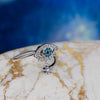 Evil Eye Spinner Ring – Adjustable Silver Plated Anxiety Ring with Blue Zircon – Protection Fidget Jewelry for Women