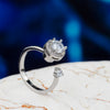 925 Silver Plated Spinner Ring with Cubic Zirconia – Elegant Adjustable Fidget Ring for Women