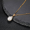 Baroque Pearl Necklace — Natural Freshwater Pearl Pendant on 24K Gold Plated Sterling Silver Chain