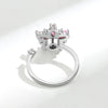 Pink Sakura Spinner Ring β Adjustable Silver-Plated Anxiety Ring with High-Quality Zirconia for Women
