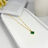 18K Gold Clover Necklace and Bracelet Set – Real Gemstone Jewelry in Mother of Pearl, Malachite, and Black Onyx