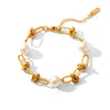 Luxe Pearl Necklace & Bracelet β Elegant Gift Set in Gold Finish