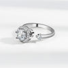 925 Silver Plated Spinner Ring with Cubic Zirconia – Elegant Adjustable Fidget Ring for Women