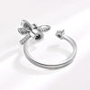 Adjustable Dragonfly Spinner Ring, Silver-Plated Fidget Ring, Anxiety Relief Jewelry, Rotating Insect Ring, CZ Statement Ring, Nature Gift