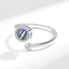 Adjustable Moonstone Spinner Ring β Elegant Silver-Tone Fidget Jewelry for Anxiety Relief & Meditation