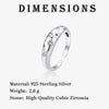 Product details of silver star ring – material, weight and stones info on white