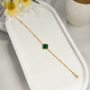 18K Gold Clover Necklace and Bracelet Set – Real Gemstone Jewelry in Mother of Pearl, Malachite, and Black Onyx