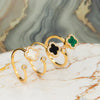 Adjustable Clover Spinner Ring β Gold & Silver Editions with Multiple Gemstone Colors for Stress Relief & Style