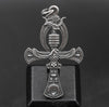 The Ankh pendant is presented here in a formal setting, ideal for special occasions or as a meaningful gift. The pendant’s universal appeal as a symbol of life and protection makes it an excellent present for anniversaries, birthdays, or spiritual milestones. This image also showcases the pendant's durability and quality as a handcrafted piece of jewelry.