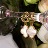 18K Gold-Plated Clover Earrings – Elegant Gift with Black Onyx, Mother of Pearl & Sparkling Zircon Accents
