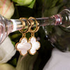 18K Gold-Plated Clover Earrings – Elegant Gift with Black Onyx, Mother of Pearl & Sparkling Zircon Accents