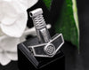 Back view of the pendant revealing detailed craftsmanship and polished silver texture.