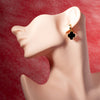 18K Gold-Plated Clover Earrings – Elegant Gift with Black Onyx, Mother of Pearl & Sparkling Zircon Accents