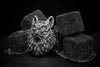 Handmade silver wolf pendant with textured fur details, tribal style jewelry for men and women