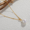 Baroque Pearl Necklace — Natural Freshwater Pearl Pendant on 24K Gold Plated Sterling Silver Chain